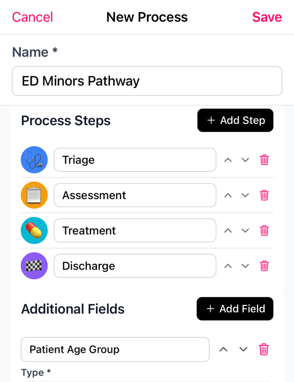Process setup